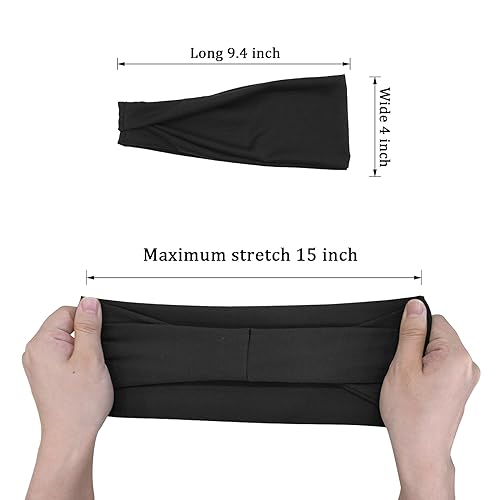 Pacote com 3 faixas de cabelo para homens e mulheres, faixa de cabelo esportiva masculina, faixa de