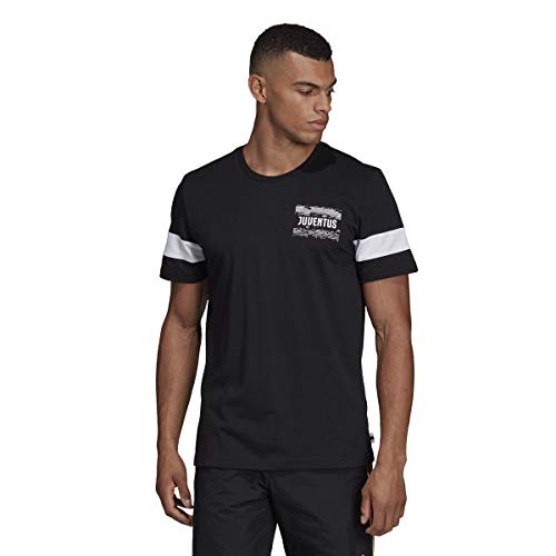 Adidas Juventus short graphic tee t-shirt de football homme noir en coton