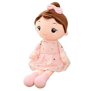 corfhy Rag Doll for Girls, Soft Plush Rag Doll Plush Stuffed Toy with Hat Skirt Plush Toy Baby Girls Sleeping Partner Doll Xmas Birthday Gift, 45CM
