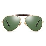 HSYSA Vintage Classic Gradienten Metall Pilot Stil Fahrer Sonnenbrille Männer Frauen Optische Glaslinse Sonnenbrille (Frame Color : Lens, Lenses Color : Green)