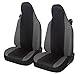 Auto Accessori Lupex Autositzbezüge kompatibel mit Smart fortwo 450 451 und 453 1 2 3 Serie Stoff Polyester (Schwarz-Dunkelgrau)