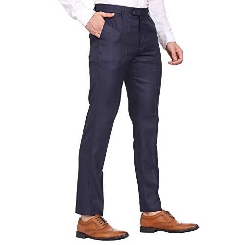 Image of MALENO Men's Diamond Textured Regular Fit Trouser | Soft and Breathable Fabric | Trousers for Office, Party