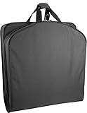 WallyBags Lightweight Durable Garment Bag for Travel and Storage, Black, 40-inch