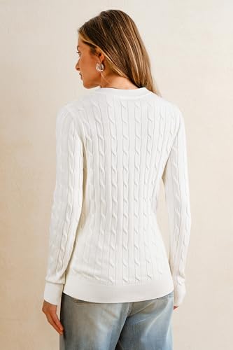 Image of Arach&Cloz Women's Wool Blend Classic Crew Neck Casual Fall Sweaters