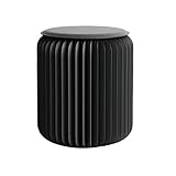 Folding Stool - 17Inch Home Furniture 660lb Load Capacity Foldable Paper Stool - Eco-Friendly Kraft Paper Honeycomb Design,Foldable to 1.2',Brown Modern Minimalist Stool for Living Room(Black)