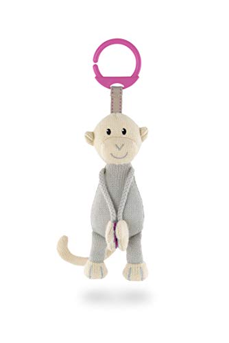 Lucifer Monkey gebreide aap hangend tanden speelgoed, roze