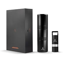 VSSL Nest Pour Over Coffee Kit + Java G25 Grinder Gift Set, Contains Two 10 Oz Mugs, Splash Proof Lid, Pour Over Coffee Dripper, Java G25 Grinder and Storage Connector, Black