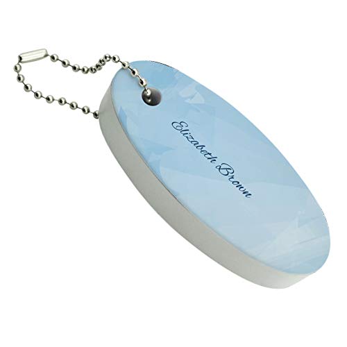 Graphics and More Personalized Custom Blue Watercolor Background 1 Line of Text Floating Keychain Oval Foam Fishing Boat Buoy Key Float