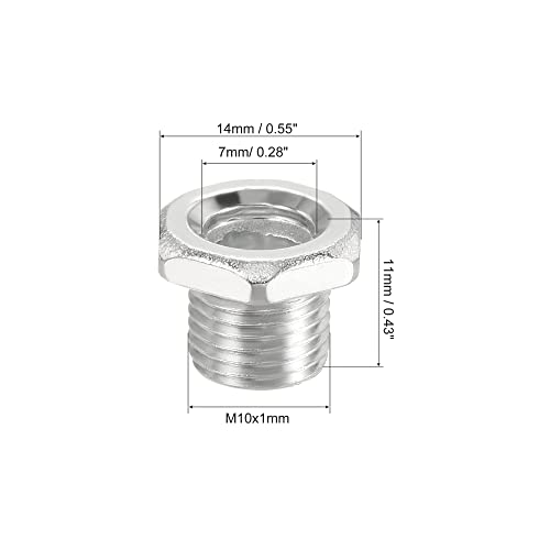 Image of MECCANIXITY Hex Bolt Screw 11mm Long M10 Thread Pipe Hexagon Countersunk Flat Head for Chandelier, Galvanized Iron Pack of 10
