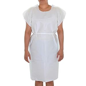 Dealmed Adult Patient Exam Gowns, 30″ x 42″ Disposable, Latex-Free, Perfect for Hospitals, Medical Facilities, Physicians’ Offices and at Home Use, White, Case of 50
