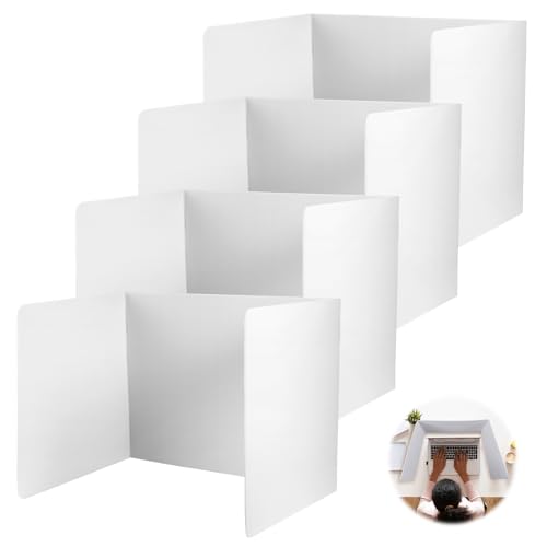 4 Piezas Separador de Escritorio, Lavable Biombo Separador Oficina Panel de Privacidad de Mesa de Oficina Separador Escritorio Separadores para Oficina, Escuela, Biblioteca, Oficina