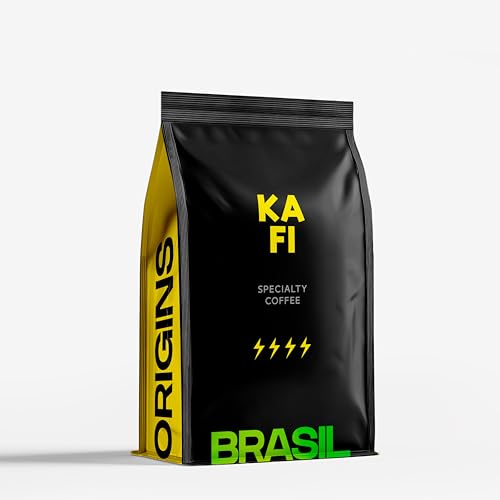 KAFI Café en Grano de Especialidad Brasil 500g (1x500g) - 100% Arábica Natural - Notas de Nuez, Chocolate y Caramelo - Cuerpo Clásico y Definido - Ideal para Cafetera Superautomática y Molinillo