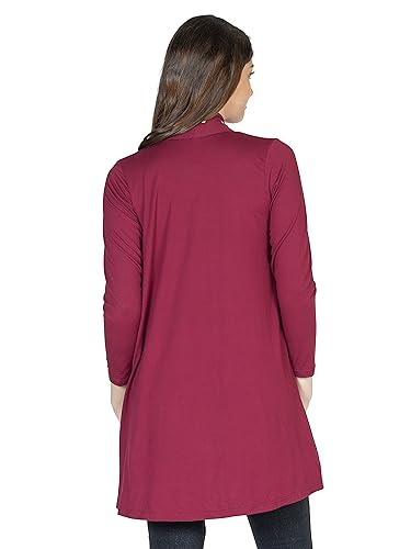 24seven Comfort Apparel Long Sleeve Mid Thigh Open Front Cardigan with Grommet Details4