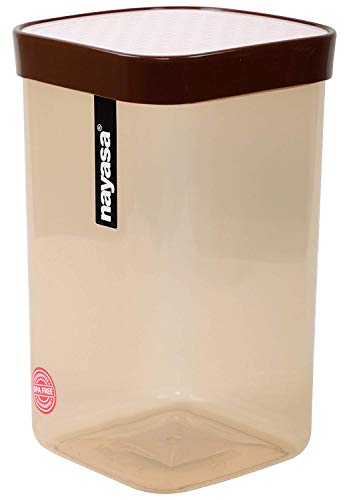 Image of Nayasa Superplast Plastic Fusion Container 1.5 Litre, Set of 3, Brown