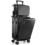 TRAVELARIM Maleta de Viaje, no Ampliable, Negro (Jet Black), Carry-on 22 Inch, Juego de Equipaje de Mano Extensible