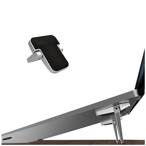 Image of Portable Foldable Mini Invisible Laptop Keyboard Riser, Self-Adhesive Cooling Pad,Laptop Desk Stand for MacBook Apple, Laptop, Lenovo, Dell, Hp, Acer& Other Laptops (Silver)