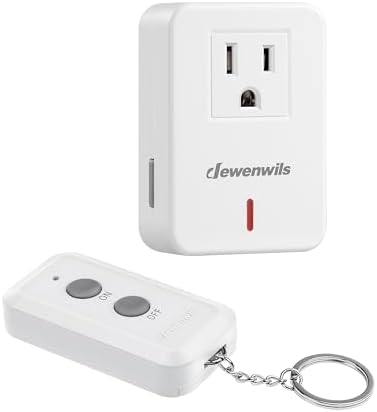 DEWENWILS Indoor Remote Control Outlet, Expandable Remote Light Switch Kit, Wireless On Off Power Switch, 100ft RF Range, Compact Design, White