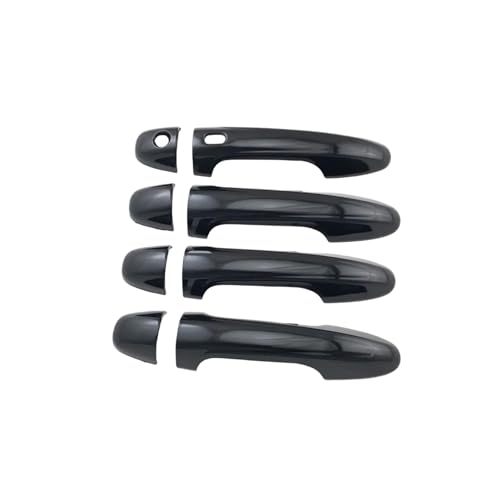 グロスブラック カーアクセサリー ドアハンドルカバー トリムペーストスタイル 2018 2019 2020 2021 と互換性がある トヨタ レボ フォーチュナー RAV4 ヴィオス ヤイルズ クルーガー対応(1 Smart hole)