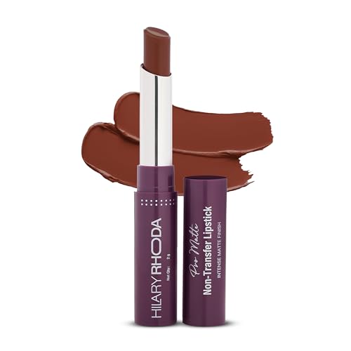 Image of Hilary Rhoda Pro Matte Non-Transfer Lipstick | Waterproof & Smudge-Proof | 12-Hour Long Stay | 24 Shades Available | Highly Pigmented Matte Finish Lipstick | 2g - (Nude Brown | Shade 03)