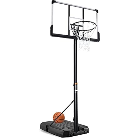 Tragbarer Basketballkorb Transportable Basketballständer mit Rädern Basketballanlage Höhenverstellbar 228-304cm für Indoor Outdoor Sport Cover