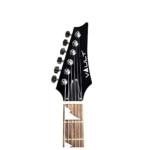 Image of VAULT RG1 Soloist Premium Basswood Electric Guitar (Black, Indian Laurel Fretboard)