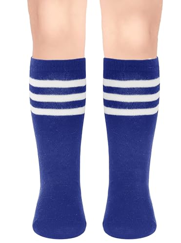 ENBAOHUI 5 Packs Toddler Soccer Socks Kids Tube Socks Girls Boys Soccer Socks Toddler Knee High Socks3