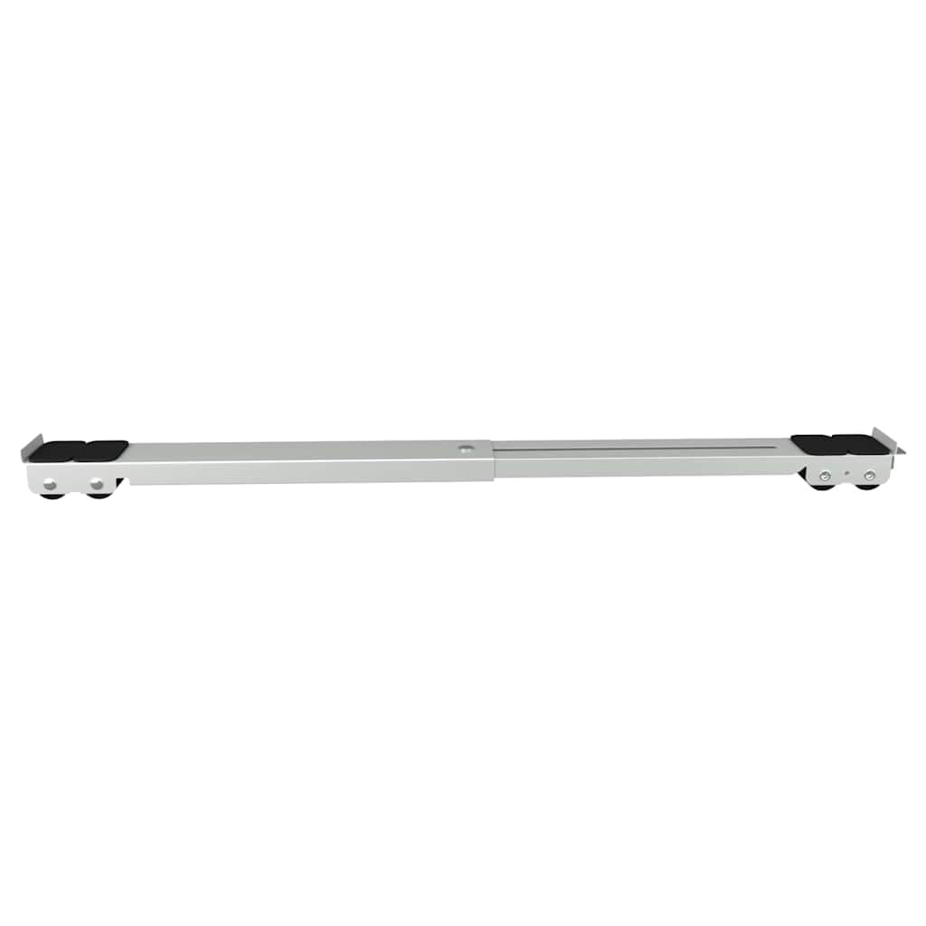 Waschmaschinensockel 2 pcs Silber Edelstahl 72 x 5 x 4,5 cm verstellbar mit Rädern, stabiler Untergestell Sockel für Waschmaschine Trockner Zubehör, ideal für Waschküche und Lärmschutz