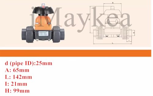 Pipe ID 25mm UPVC Diaphragm Valve Manual Wheel EPDM Seat Union Type