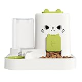 Automatic Pet Food Water Dispenser, 1.6L Auto Gravity Pet Feeder and 0.6L Water Dispenser Set, Cage Cat Dog Food and Water Dispenser for Kitten Puppy Bunny Guinea Pig (Green)
