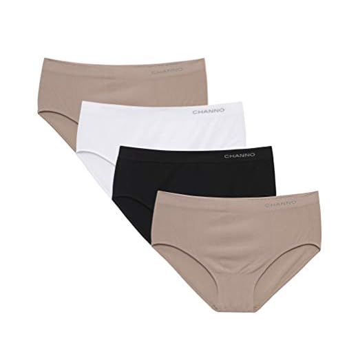 Channo Braguitas Algodón Talle Alto Sin Costuras. Muy Suave y elástico Pack de 4 Bragas (Pack A, XXL)