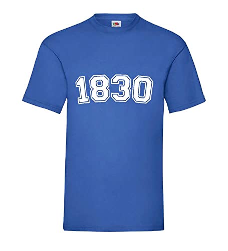 T-shirt pour homme bleu roi XXXL 1830 en coton confortable