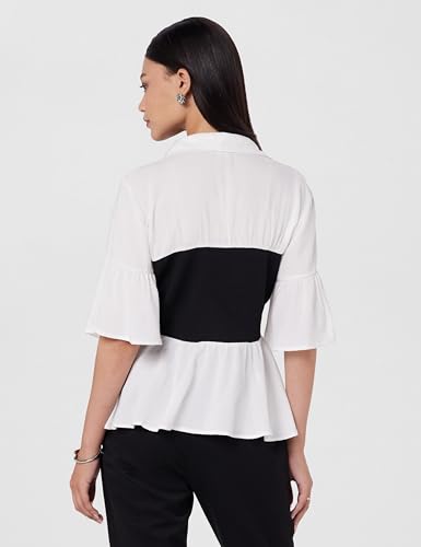 Image of Athena Lifestyle White Regular Sleeves Solid Casual Top