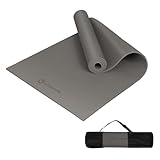 Primasole (プリマソーレ) プロフェッショナルヨガマット 厚さ1/3インチ – 滑り止めエクササイズマット ヨガ ジム 自宅でのワークアウトに – 高密度滑り止めピラティスフィットネスマット(ブラウングレー)