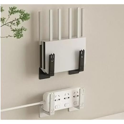 Modern Wall Mounted Router Stand - White