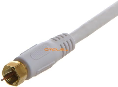 Miniatura 3 de Cmple Cable coaxial digital tipo F macho RG6 Coaxial Audio Video Digital con conector F Pin Cable Satélite - 75 pies Blanco