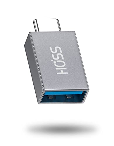 Hoss® Type C OTG Adapter[10Gps]- USB to C Type Converter Which Supports Superfast Data Sync, Compatible for MacBook Pro 2020/2019,iPad Pro 2020 - Color: Dark Gray [1 Pack] (OTG Type c)