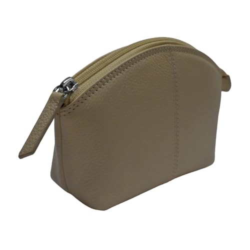 Image of ili New York Genuine Leather RFID Blocking Cosmetic Makeup Pouch - Taupe