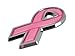 Elektroplate Pink Ribbon OEM Chrome Emblem for Cars, Trucks, and All Auto | Universal Fit at 3.25” x 1.5” | Weatherproof