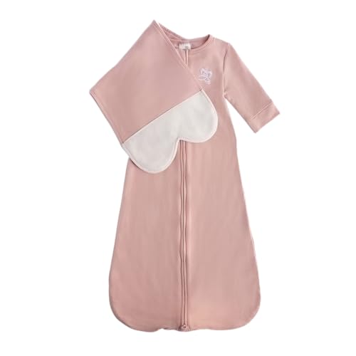 Image of The Butterfly Swaddle Organic Cotton Blend, All-in-One Butterfly Wing Sleep Sack Transitional Training System for Newborn Infant Baby with Wash Bag, Small (7-12 lbs), Blushing Pink