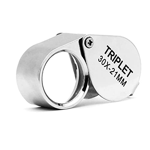 Voarge Loupe Bijoutier, 30x21mm Loupe pour Bijoutiers,Verre Loupe Pliable de Poche Lentille en Verre 30X, Loisirs AntiquitéS ModèLes Photos Jewelers Oculaire pour Pierres Pieces Cover