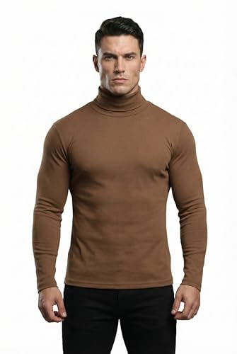 Image of CHKOKKO Men's Winter Wear Cotton High Neck Full Sleeves Regular Fit T-Shirt