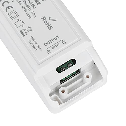 Image of COOLWEST 60W 24V LED Driver Transformer, 100V AC to 24V DC Low Voltage Power Supply for LED Strip Lights and G4, MR11, MR16 Light Bulbs