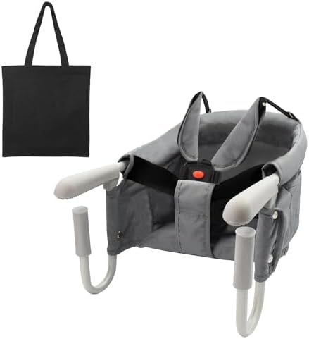 LARS360 Seggiolino Da Tavolo Pieghevole Per Bambini - Per 6-36 Mesi, Peso Fino A 15 Kg, Nero, Per Casa E Viaggi - Foto 5