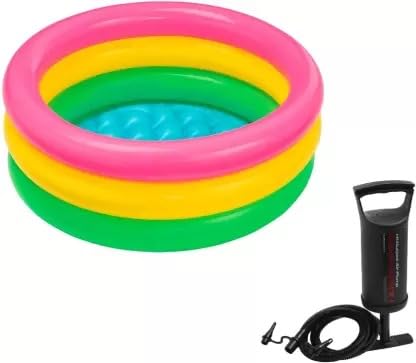Image of Summer Special Inflatable Kids Swimming Pool | Kids Bath Activity Water Pool with Air Filled Bubble Beam Floor | Portable Baby Pool for Indoor Outdoor Use (4 feet)