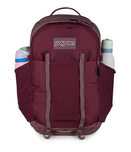 Image of JanSport 34L All Around Pack - 15 inch Laptop Sleeve, Cherry Lacquer | Versatile Rucksack w /Hydration Sleeve, Reflective Accents & Safety Whistle