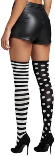 Image of ToBeInStyle Women's Fun Rainbow Harlequin Polka Dot Acrylic Socks