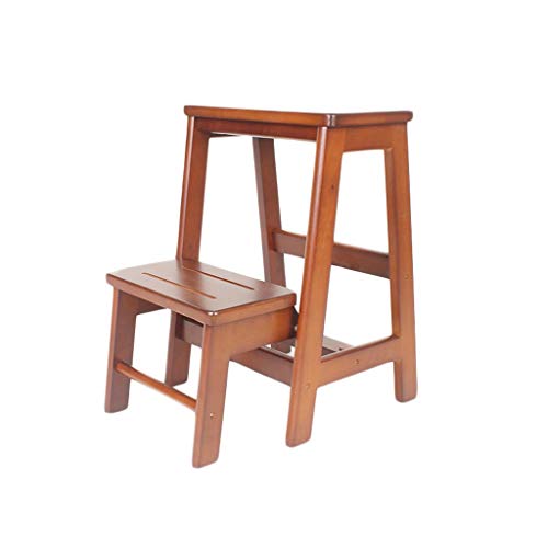 Tabouret à double usage en bois massif robuste et pliable - 2