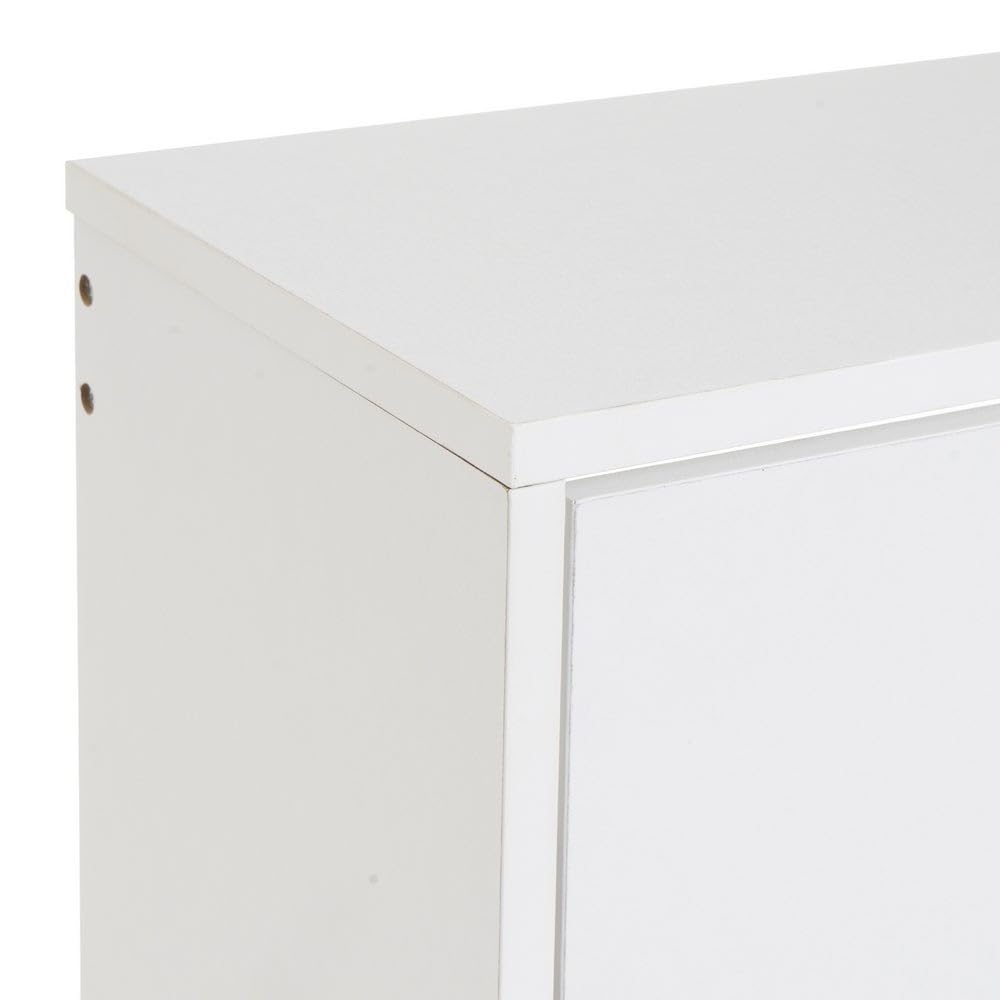 Zapatero estrecho color blanco de 3 puertas de 74x24x119 cm para 18 pares