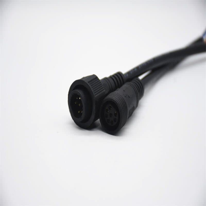 M19 Gold- Plated Copper 7Pin Male and Female Screw Joint Connector IP67 Nylon Waterproof 0.2M Length 8 * 0.3㎜² Cable for LED
