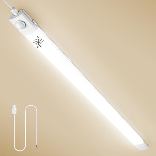 Struxly Neon LED 115cm avec Détecteur de Mouvement,4500K Blanc Neutre Tube Sensor Lampe,40W 4000LM Reglette Sensor Lampe,IP65 Étanche Plafonnier LED Tube...